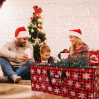 Plastic Waterproof Christmas Tree Bag - Large Storage Box with Reinforced Handles and Dual Zippers for 9ft Artificial Holiday Trees