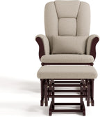 Storkcraft Tuscany Glider & Ottoman and Lumbar Pillow, Espresso/Taupe Swirl | GREENGUARD Gold Certified, Bonus Lumbar Cushion Included, Solid Wood Base, Smooth Motion, Award-Winning Nursery Rocking Chair