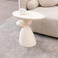 Lucky Stone End Table - Modern Minimalist Fiberglass Side Table for Living Room, Bedroom, Guestroom