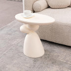Lucky Stone End Table - Modern Minimalist Fiberglass Side Table for Living Room, Bedroom, Guestroom