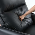 Recliner Chair with 270° Power Swivel & USB Ports,Electric Rocking Chair Nursery Glider in PU Faux Leather for Living Room, Bedroom (Black)
