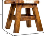 Sea Island Imports Sheep Design Hand Carved Acacia Hardwood Decorative Short Stool