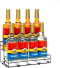 8 Bottles Coffee Syrup Rack Organizer, Coffee Syrup Stand Holder, 2 Tier Coffee Syrup Organizer for Coffee Bar Station, Wine Rack for Countertop, Bottle Display Shelf for Cocktail, Dressing