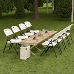 Nazhura 350 Weight Limit Heavy Duty Plastic Folding Chair with Reinfoced Steel Frame for Indoor and Outdoor, Wedding, Party, Restaurant, Meeting Room, Patio and Garden (6, White)