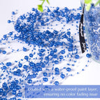DomeStar 36 PCS Blue Pearl Strings for Floating Candle, Artificial Beads Strings Blue Faux Pearls Vase Fillers for Wedding Table Centerpiece DIY Garland