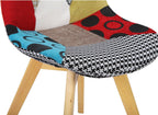 WOLTU BH29mf-4 Set of 4 Multi-Coloured Linen and Wood Dining Chairs Kitchen Chairs