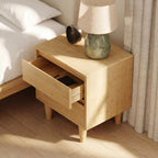 Nectar Bamboo Nightstand, Natural, 23" Height, Japanese Joinery | Bamboo Wood, Artisinal Japense Joinery, 2-Smooth Gliding Drawers, No-Tool Assembly