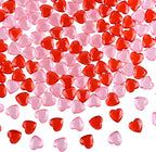 CHRORINE Red＆Pink Acrylic Heart Ornaments Translucent Hearts Shaped Gems Crystals for Table Scatter Decoration/Artwork/Vase Fillers in Valentine's Day/Home Decor/Wedding Party-70PCS