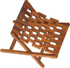 Bare Decor Mosaic Folding Stool in Solid Teak Wood, Brown