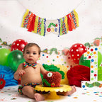 Caterpillar One High Chair Banner - Funny 1st Birthday Decorations,Hungry Caterpillar Colorful Ribbon Banner,First Fruit Birthday Highchair Garland,Colorful Cake Smash Party Photo Props