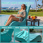Pool Lounge Chair, S Shape HDPE in-Pool Chaise with Wheels, Patio Outdoor Lounge Chair for Pool Deck, Garden, Backyard & Beach