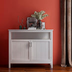 Modern Kitchen Pantry, Storage Sideboard Buffet Server Cabinet with 2 Doors, White, Easy to Maintain, for Dining Room