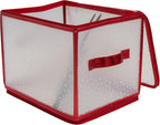Simplify Holiday Light Organizer Box | Holds 500 Lights | Christmas Storage | Tree String Lights | 5 Divider Reels | Collapsible | Ultra Zip | Red