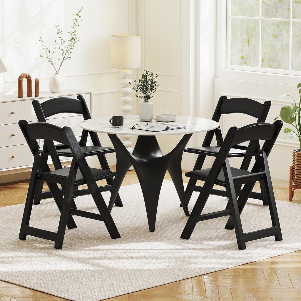 Giantex 12-Pack Folding Chairs, Portable Resin Event Chairs with Padded Seat, All-Weather Resin Frame, 1100 lbs Static Capacity, Lightweight Foldable Chair for Office, Wedding, Party, Outdoor