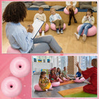 2 Pack Inflatable Yoga Ball Chairs Classroom Office, 17.3 inch Donut Anti Slip Stability Exercise Balls, Portable Flexible Seating Adults, Duty PVC Balance Stools Fitness Core Training