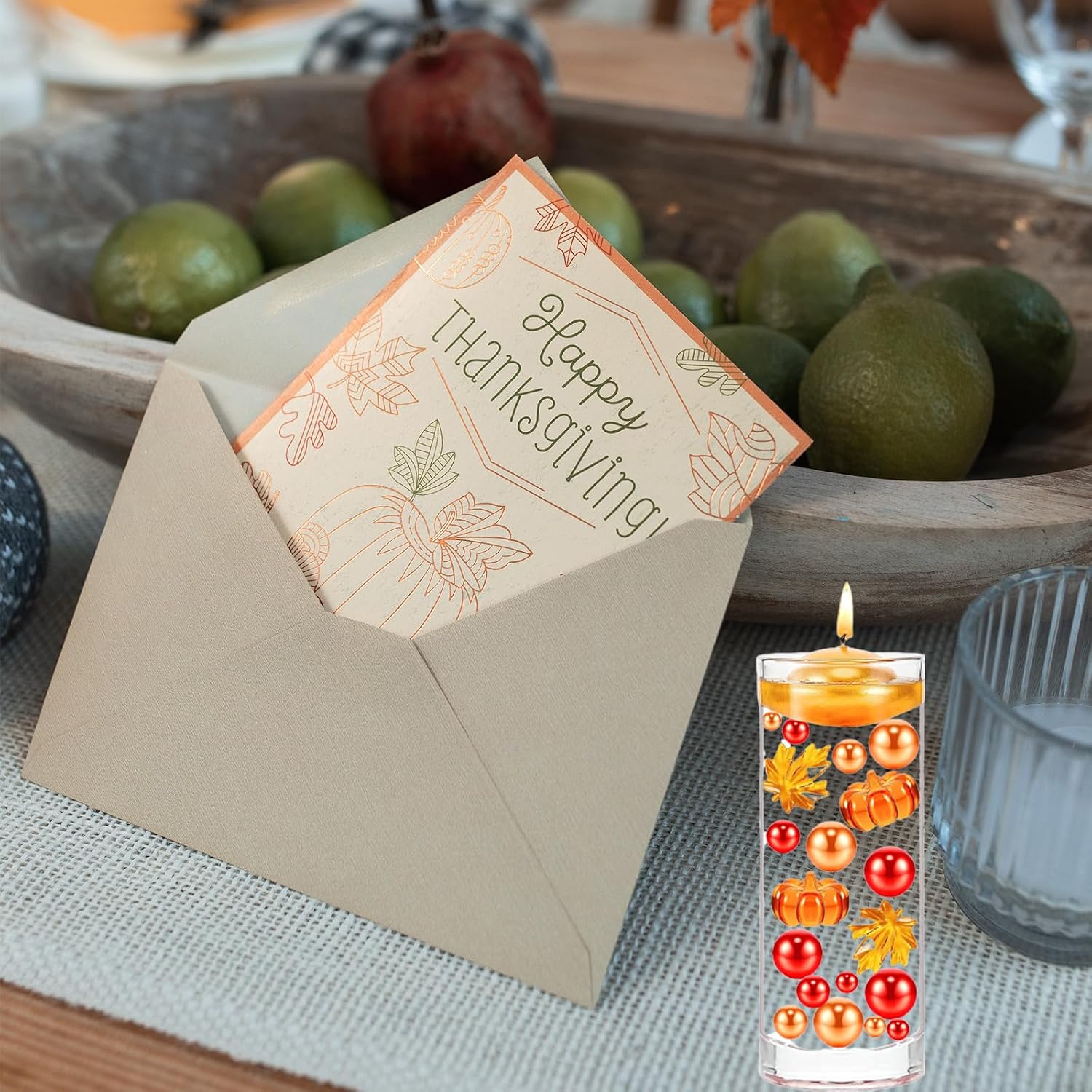 111pcs Thanksgiving Vases Filler Set Faux for Vases Filler Fall Centerpiece for Thanksgiving Halloween Fall