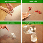 ETECHMART Clear Round Table Cover Protector 42'', 2.0mm Plastic Desk Mat | Waterproof , Non-Slip , Heat-Resistant, Anti-Scratch , Transparent PVC Table Pad for Dining Table Kitchen Office Desk Dresser