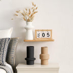 Modern Ceramic Vase Set of 3, 8 inch Simple Geometric Lines Vase for Pampas Grass Dried Fresh Flowers, Home Decor, Bedroom, Living Room, Bookshelf Decoration, Neutral Minimalist Nordic Style