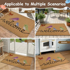 Yinhua Colorful Birds Coir Door Mat, Heavy Duty Welcome Mat with Non-Slip Rubber Backing, Low Pile Front Door Mats for Outside Entrance, Natural Entry Mats Coconut Fiber Surface for Porch 17"x30"