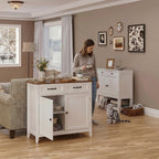 Bealife 32" Buffet Cabinet, Kitchen Island with Storage, Coffee Bar Cabinet with 2 Drawers and Adjustable Shelf, Kitchen Storage Cabinet for Dining Room, Living Room, Entryway (Retro)