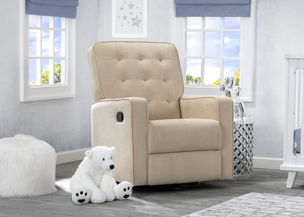 Delta Children Gavin Recliner Glider Swivel Chair Featuring LiveSmart Fabric by Culp - Stain-Resistant, Repels Moisture, Kid & Pet-Friendly Fabric, Sisal