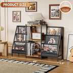 Record Player Stand with Vinyl Storage, Record Player Table with Vinyl Record Storage Up to 280 Albums, Turnta ble Stand with Record Holder Display Shelf, Record Cabinet for Media Stereo Audio
