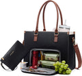 LOVEVOOK Laptop Lunch Bag for Women 15.6 Inch, Waterproof Tote Purse with Cup Holder & Elegant Clutch