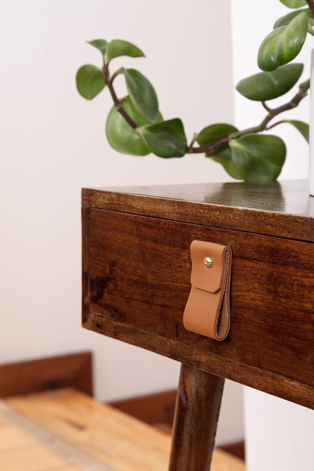 Leather Drawer pulls Kitchen Hardware Cabinet Hardware