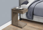 Accent Table, C Shaped, End, Side, Snack, Storage Drawer, Living Room, Bedroom, Brown Laminate,