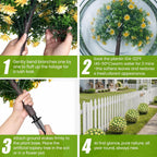26" Artificial Yellow Boxwood Topiary Ball Tree with Ground Spike, Set of 2 Fake Fall Boxwood Bushes Shrubs Outdoor, UV Resistant Faux Greenery Trees Ball for Outdoor Front Porch Garden Decor