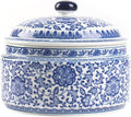Blue and White Ginger Jar, Ceramic Chinoiserie Decorative Jars for Home, Office, Ginger Jar Vase Pocelain for Table, Living Room, Bookshelf, Mantle Fireplace, Centerpieces 6.5"