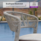 PURPLE LEAF Bar Stool Set of 2 Outdoor Bar Chairs with Footrest Bar Height Stools for Indoor Wicker Coffee Barstools