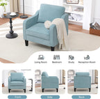 Accent Chair for Living Room, Mid Century Modern Reading Chair for Bedroom, Upholstered Armchair with Side Pockets, Comfy Single Sofa Side Chair for Office, Apartment, Small Room, Teal Green