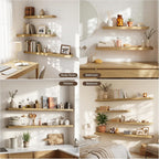 Acovy 30in Long Floating Shelves for Wall Set of 2, Wood Wall Shelves for Bathroom Bedroom Kitchen Living Room Laundry Room, Modern Floating Shelf for Home Decor