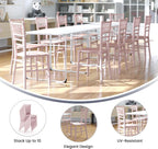 Flash Furniture Hercules Series Children's Resin Event Chairs, Commercial/Residential All Occasion Chairs for Kids, 330 lb. Static Weight Capacity, Set of 10, Pink