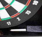 DMI Americana Dartboard Cabinet Set with 18-Inch Paper Dartboard, Reversible Baseball Game, Built-in Cricket Scoring, Darts, Chalk & Mounting Hardware – Classic Black Finish