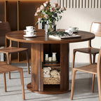 47" Kitchen Round Dining Table 5 Piece Set with Velvet Upholstered Chairs | Multi padded chairs, round oval dining sets for apartments, wipeable tabletop, fits farmhouse & modern decor