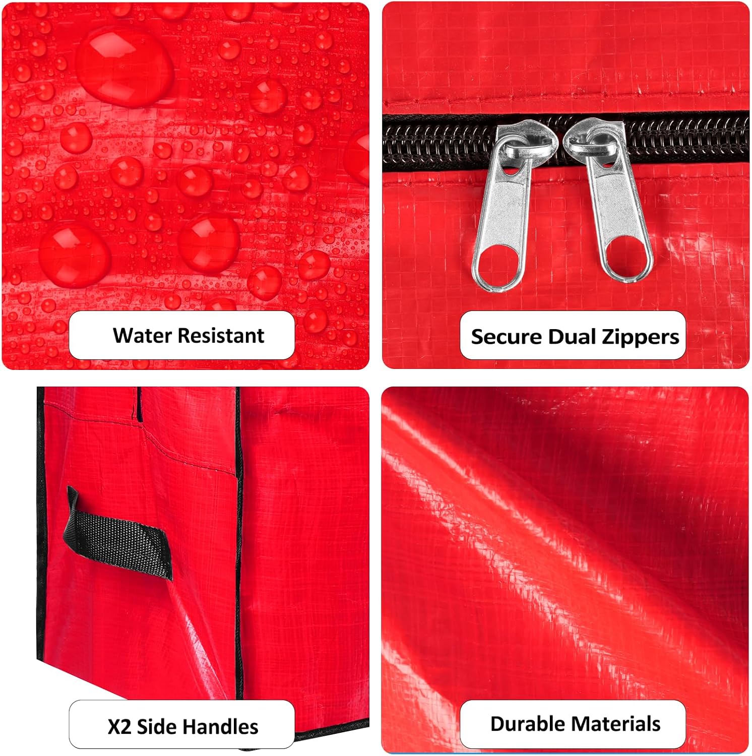 7.5 ft Christmas Tree Storage Bag, Fits Large Artificial Holiday Xmas Tree, Waterproof Material with Durable Reinforced Handles & Dual Zippers, Protects From Dust, Insects and Moisture, Red