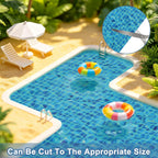 6 Sheets DIY Ripple Water Sticker Floorboard Artificial Water Wave Paper Sticker with Adhesive Backing for Lake Scene Dolls House Deco Diorama Supplies -Blue 11.6 X 8.3 Inch