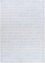 Hand-Tufted 100% Wool Area Rug – Unique Modern Geometric Grid Pattern, Soft Plush Textured Carpet for Living Room, Bedroom, Dining Room & Entryway (Blue,Ivory, 8' x 10')