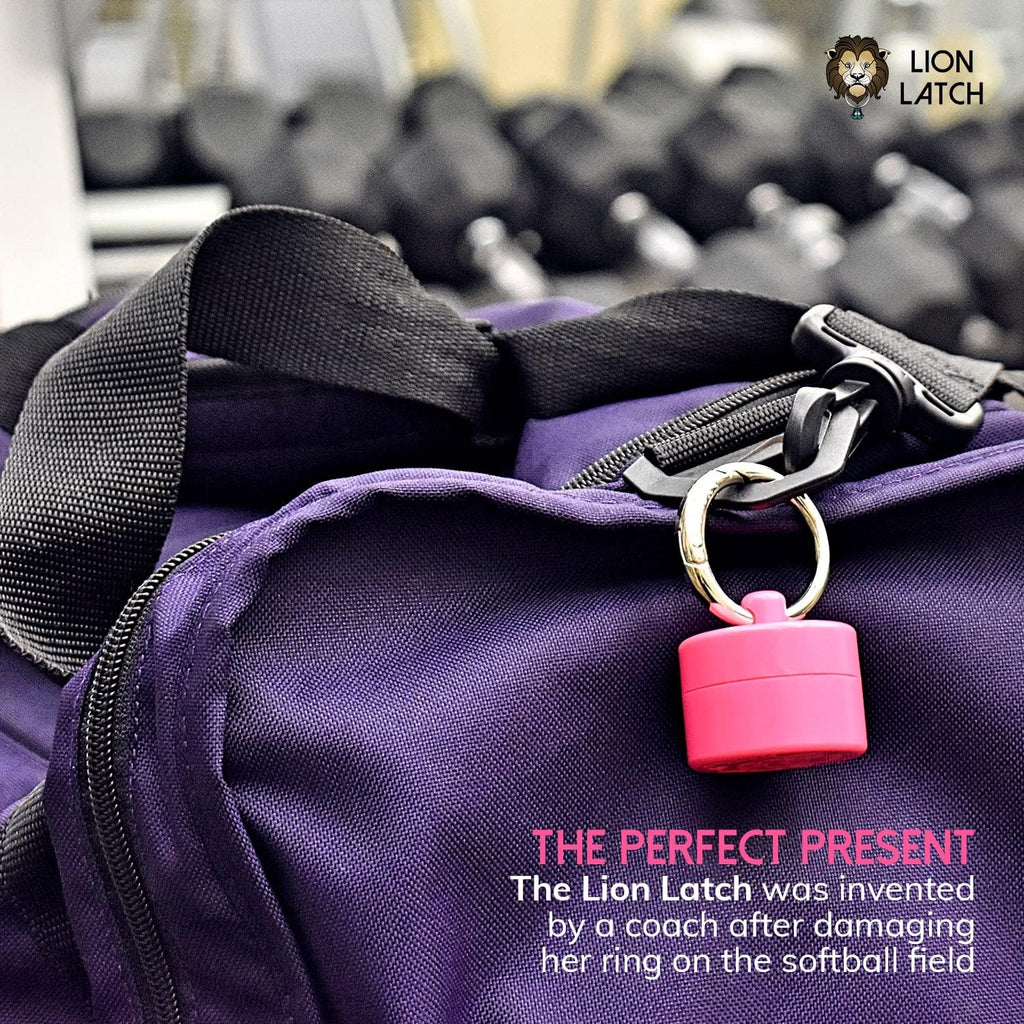 Lion Latch Travel Jewelry Box Case, Ring Holder on Shark Tank - Ring Holder for Women Girls with Keychain, Small Jewelry Organizer Boxes, Portable Ring Keeper Key Chain, Jewelry Storage Case