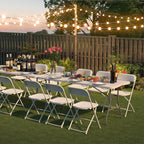 10 Pack White Folding Chairs, Plastic Folding Chairs Outdoor Indoor, 350lb Capacity,Portable Event Chair, Lightweight Folding Chair,for Events Office Wedding Party Rental Picnic Patio
