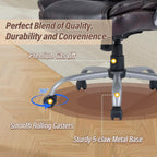 Giantex Executive Office Chair, Leather Ergonomic Computer Desk Chair w/Rocking Function, Padded Seat & Arms, Height Adjustable Gaming Chairs, High Back Rolling Swivel Chair for Home Office (Espresso)