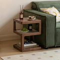 YESWOOD Solid Wood Side Table, Small End Table for Living Room Bedroom, Wooden Nightstand Bedside Table, 3-Tier Open Shelf Night Stand, Modern Accent Table for Sofa & Couch(Walnut, 15.74"D x 21.65"H)