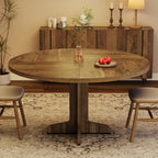 47" Round Dining Table for 4, Farmhouse Kitchen Dining Room Table, Brown | Circle Dinner Table, Kitchen Dining Room Furniture (Table Only)