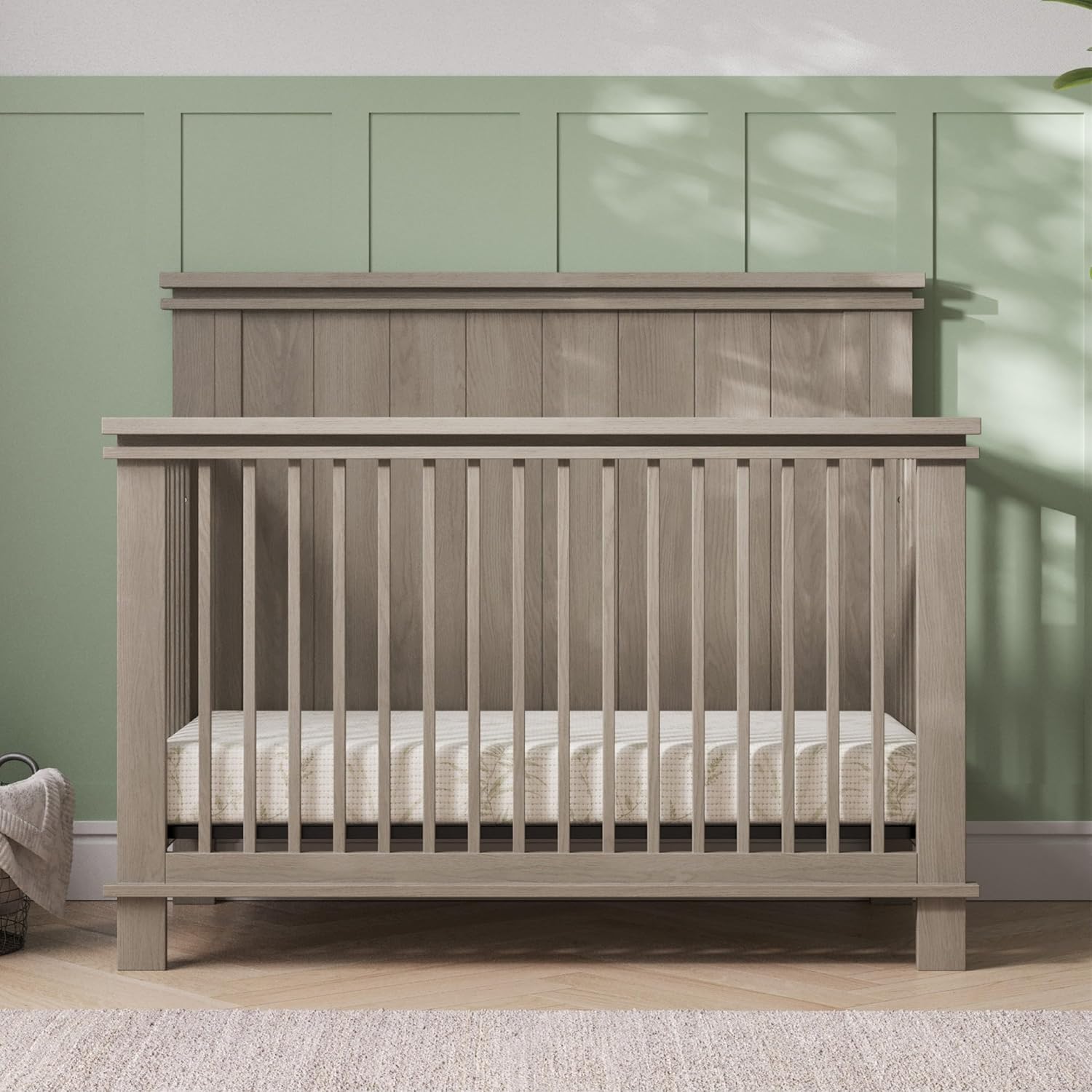 Child Craft Denman Crib, Dresser and Chest Nursery Set, 3-Piece, Includes 4-in-1 Convertible Crib, Dresser and Chest, Grows with Your Baby (Crescent Gray)