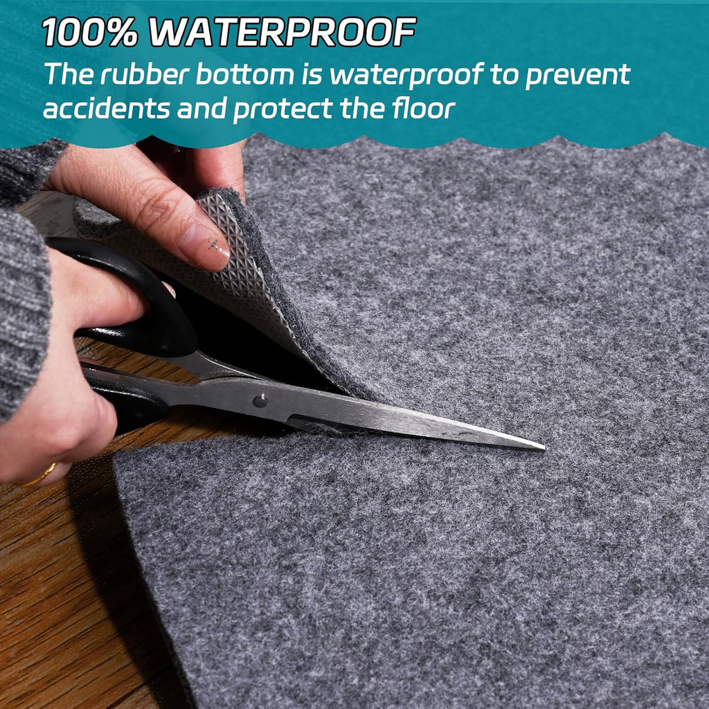 Waterproof Rug Pad Round 1/4Thick Waterproof Non-Slip Rug Pad,Pad for Hardwood Floors,Rug Pads for All Floors and Finishes, Keeps Carpets in Place Soft and Safe（5FT）