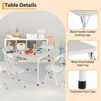 Metal Folding Card Table and Chair Set of, Leather Padded Folding Chairs with Comfortable Cushion and Durable Steel Frame, Modern Square Table for Dining Room, Small Spaces
