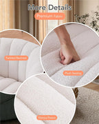 Vanity 360-Degree Swivel Accent Chair - Mid Century Modern Plush Round Makeup Chair, Relaxing Comfy Lounge Sofa Arm Chair, Idear for Living Room, Bedroom (Navy Velvet Fabric)