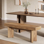 Tribesigns Farmhouse Wooden Dining Bench, 47" Indoor Entryway Bench with Sturdy Frame for Dining Room, Livingroom, Hallway, End of Bed (Rustic Brown)